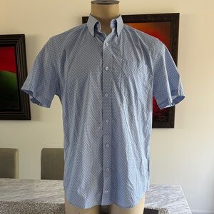 Johnston & Murphy Men’s Medium Sky Blue Geometric Button-Down Shirt